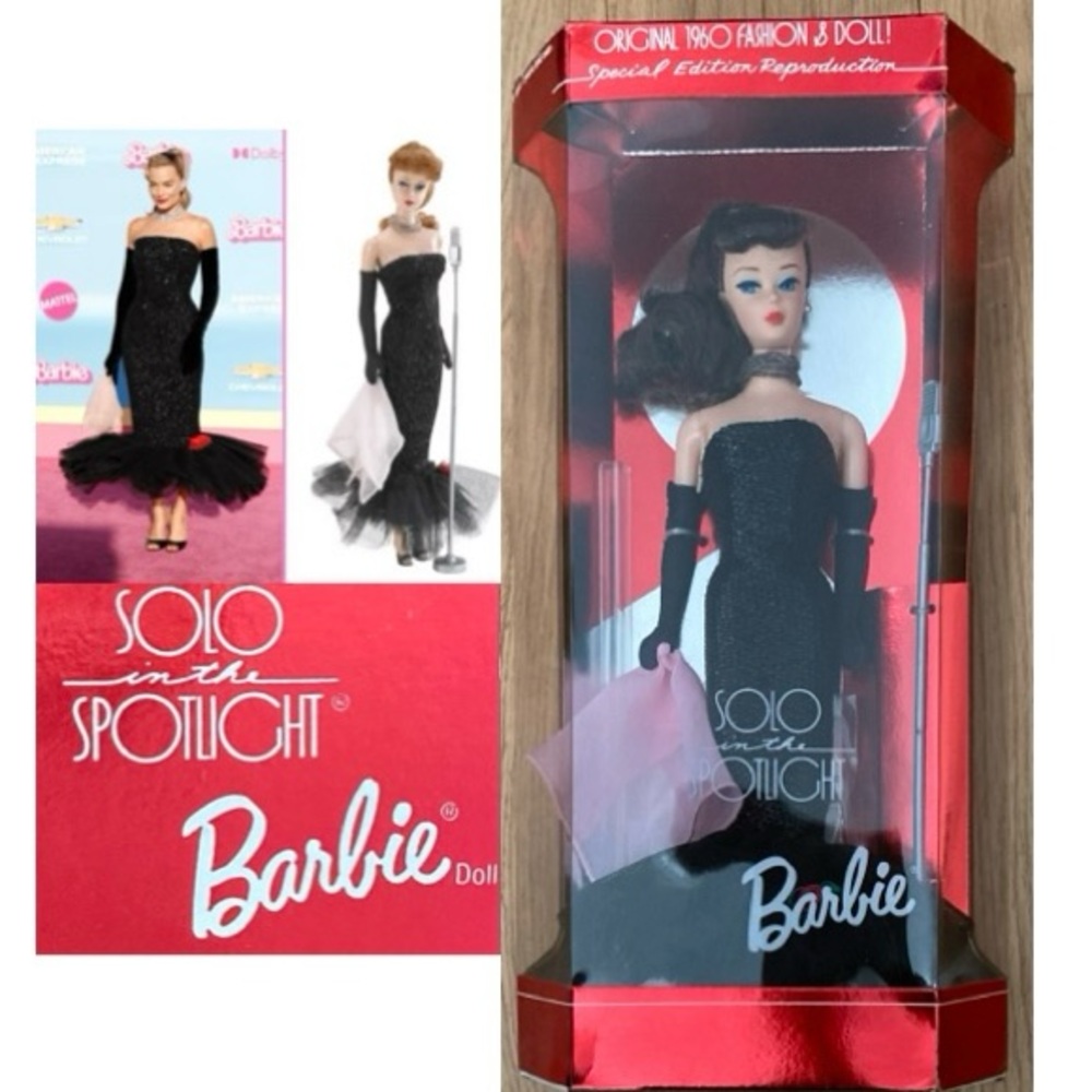 NRFB BARBIE Special Ed Reproduction Solo in Spotlight Barbie Brunette. #13820